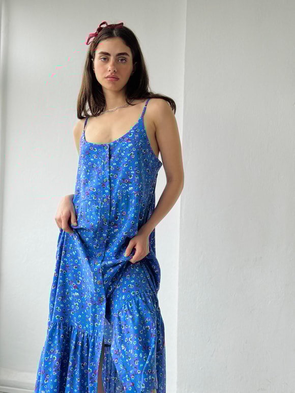 Retrobird Adel Blue Strap Dress