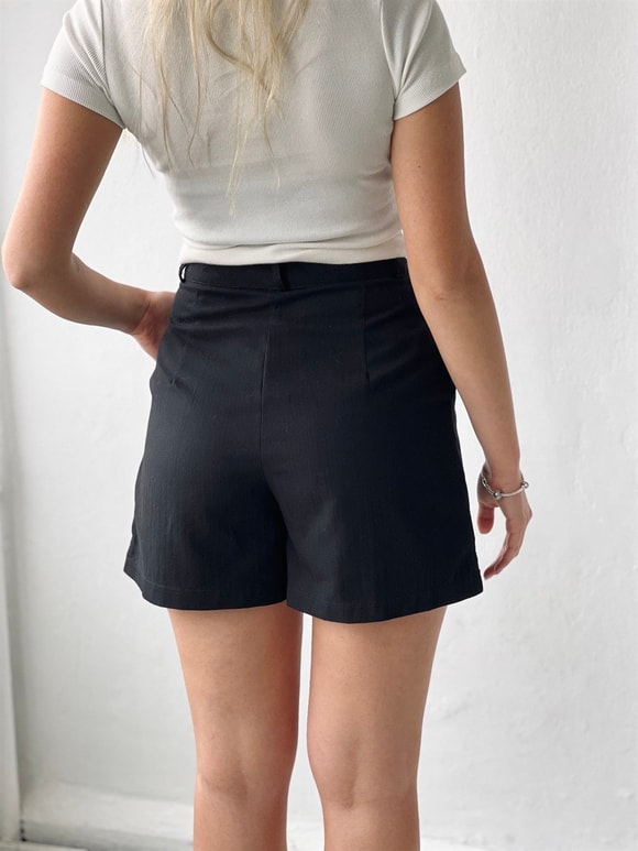 Retrobird Baggy Siyah Cepli Şort