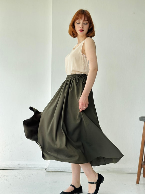 Retrobird Circle Kloş Midi Boy Etek