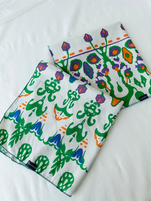 Retrobird Keten Kumaş Desenli Kadın Fular