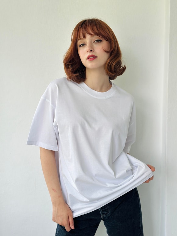 Retrobird Koyu Beyaz Unisex Oversize Tişört