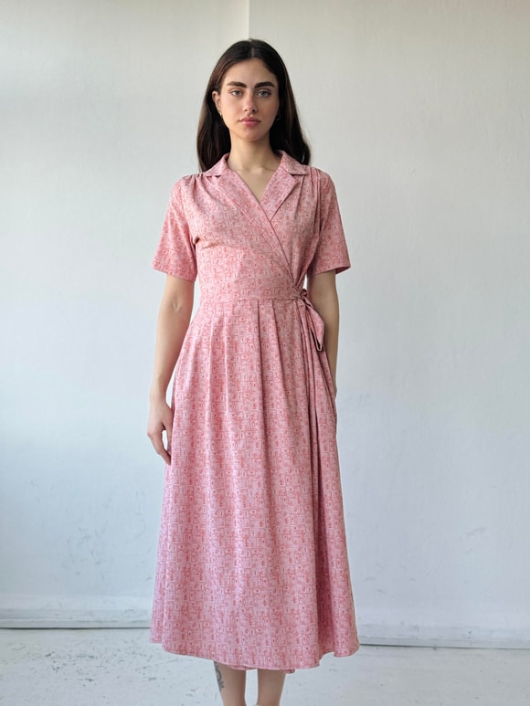 Retrobird Lady Kruvaze Somon Midi Elbise