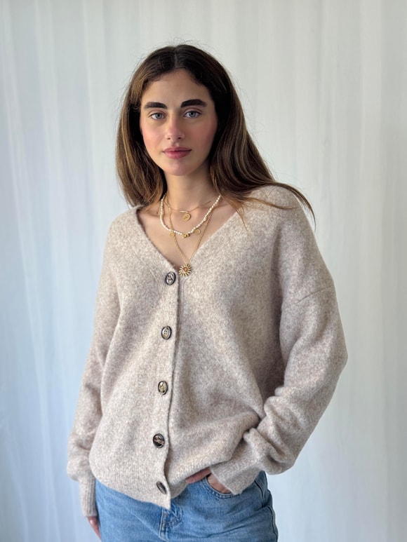 Retrobird Önden Düğmeli Basic Şardonlu Hırka