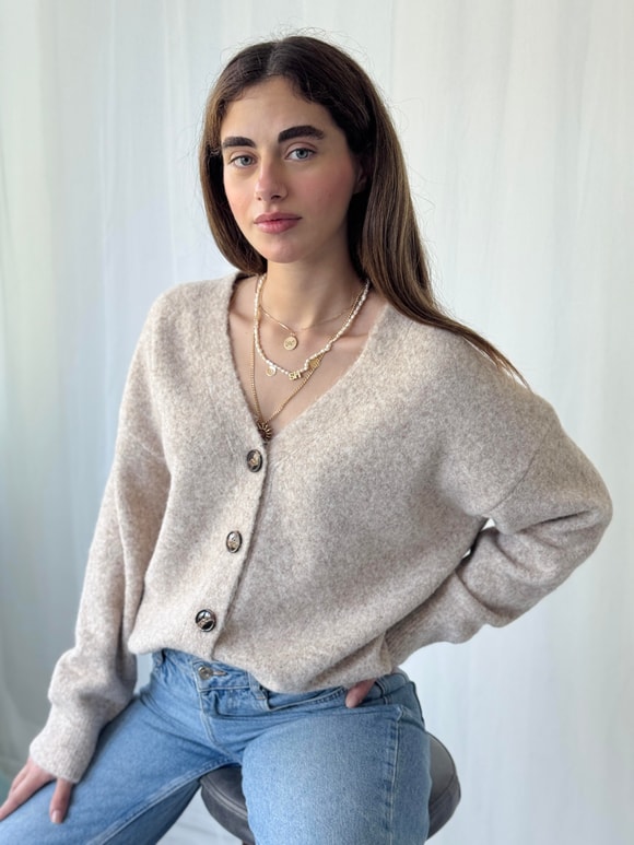 Retrobird Önden Düğmeli Basic Şardonlu Hırka