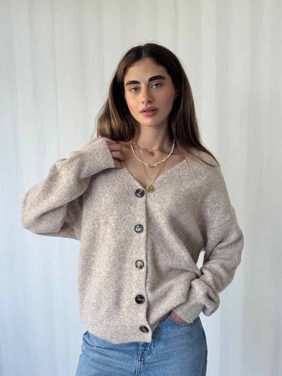 Retrobird Önden Düğmeli Basic Şardonlu Hırka