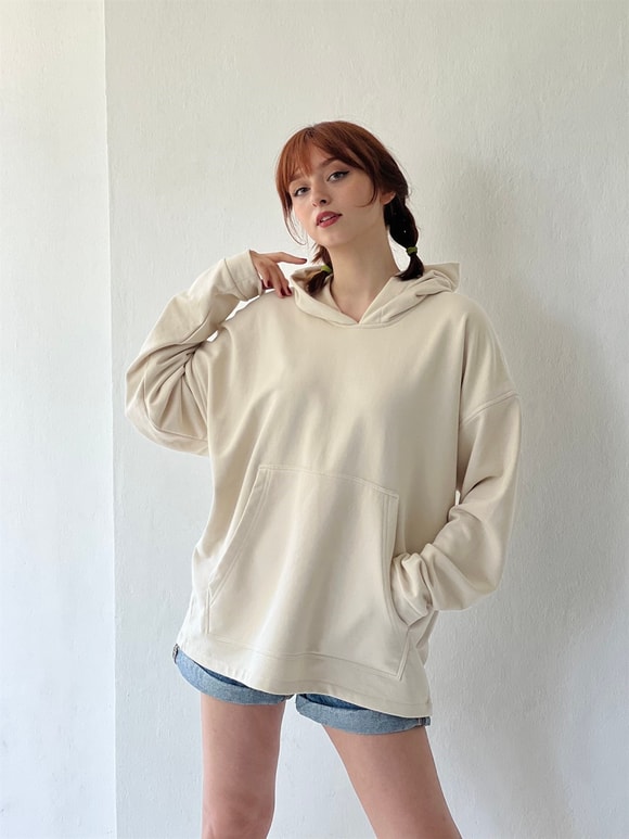 Oversize Unisex Basic Hooded Sweatshirt