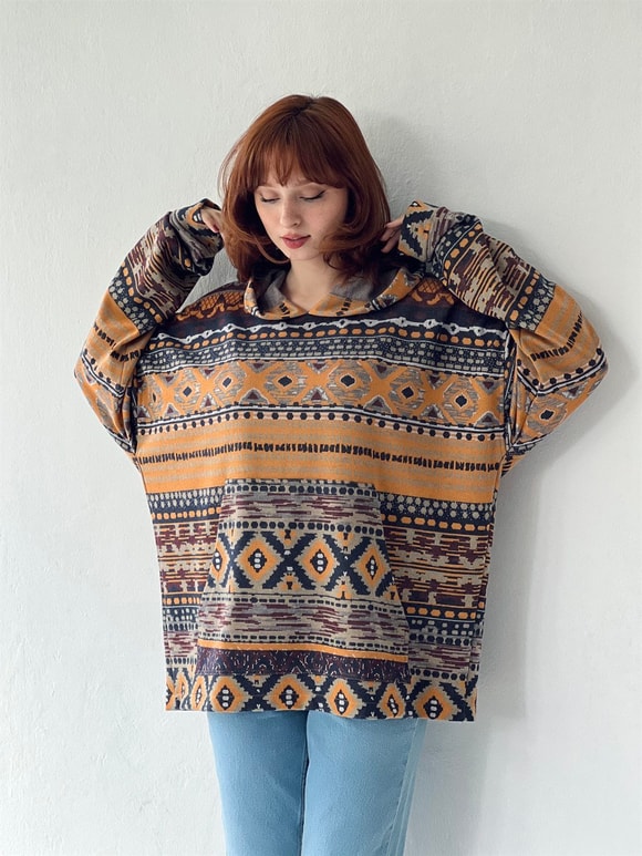 Retrobird Oversize Unisex Basic Kapüşonlu Sweatshirt