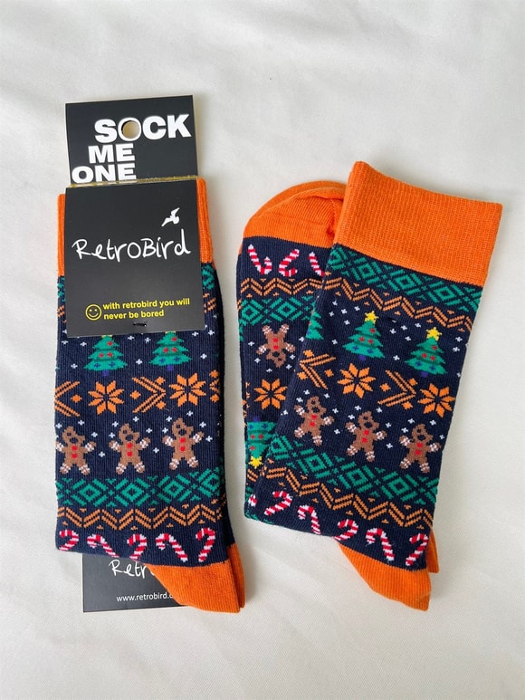 Retrobird Pamuklu Yılbaşı Desen Unisex Çorap