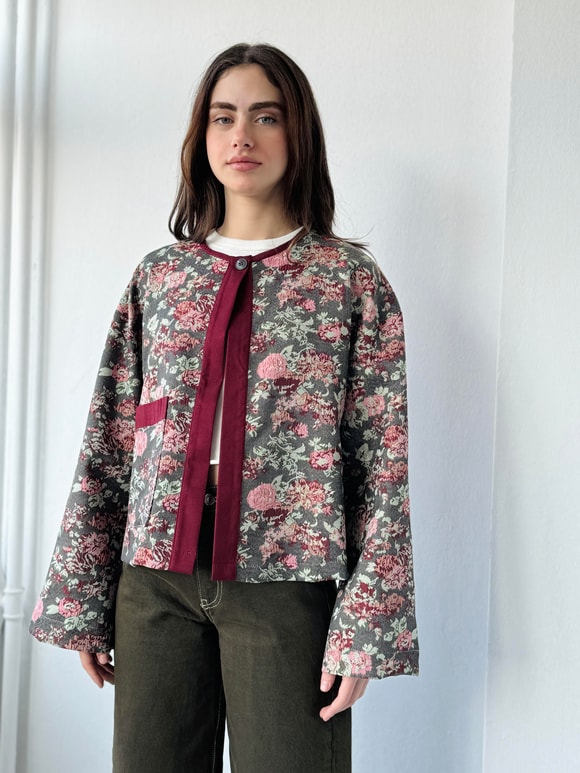 Retrobird Panço Jakarlı Desenli Hafif Ceket