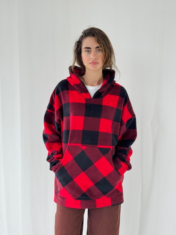 Retrobird Polar Kışlık Oversize Unisex Kapüşonlu Sweatshirt