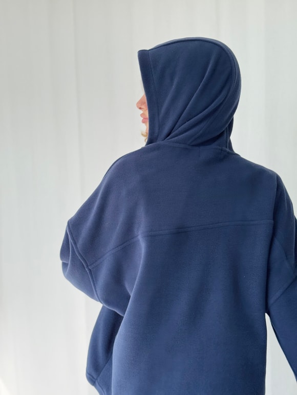 Retrobird Polar Kumaş Oversize Kapüşonlu Sweatshirt
