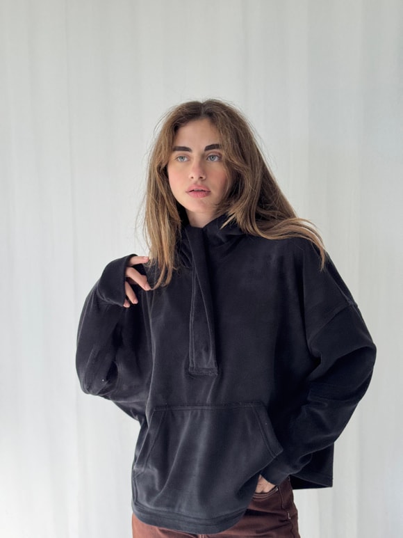 Retrobird Polar Kumaş Oversize Kapüşonlu Sweatshirt