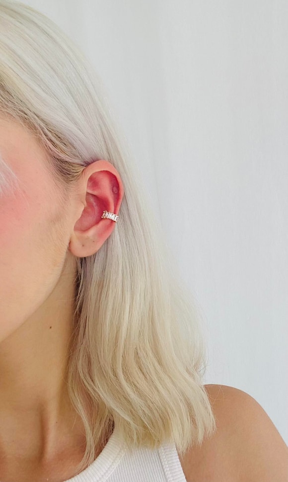 Retrobird Prinç ve Zirkon Taşlı Earcuff Kıkırdak Küpe