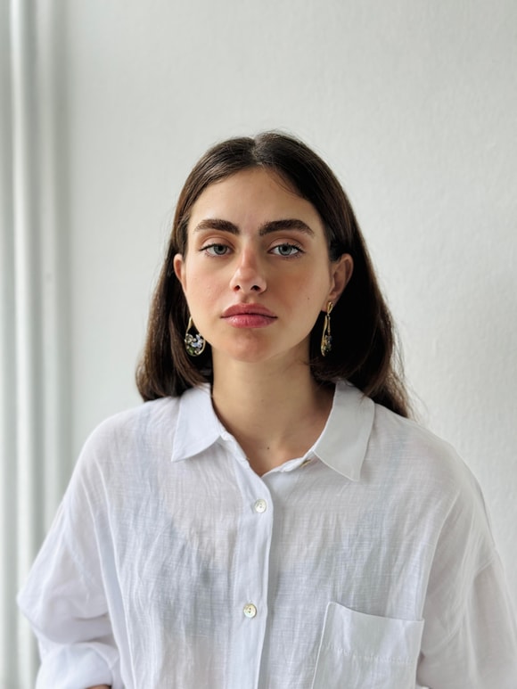 Retrobird Tasarım Mineli Çok Renkli Pirinç Retro Model Küpe