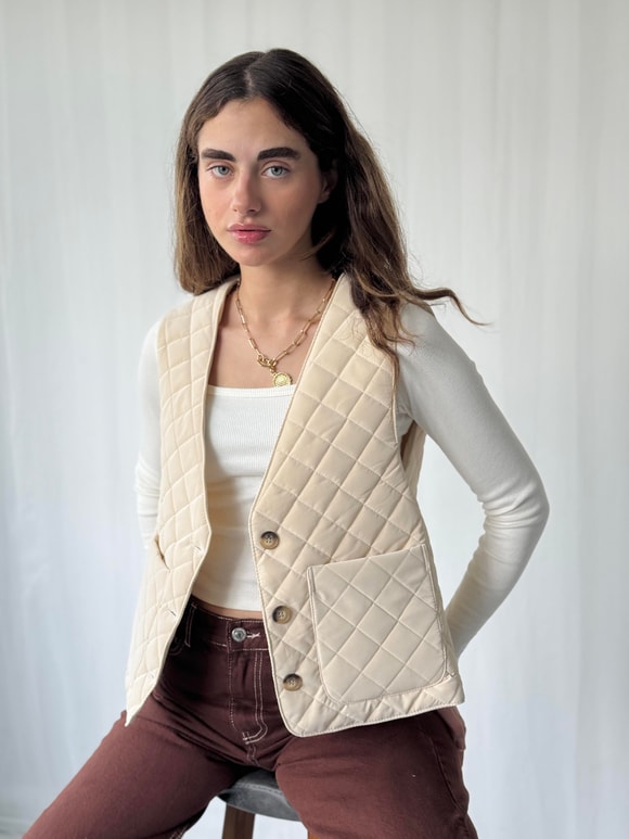 Retrobird Tasarım Önden Düğmeli Kapitone Yelek