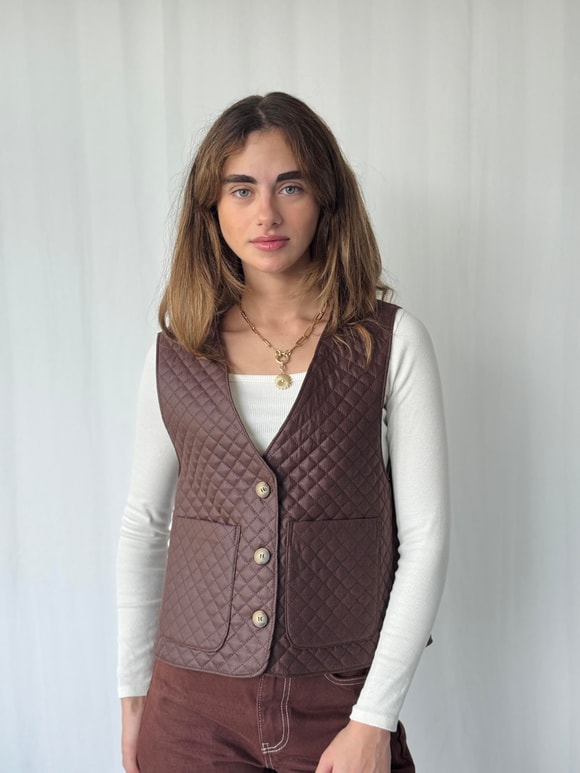 Retrobird Tasarım Önden Düğmeli Kapitone Yelek