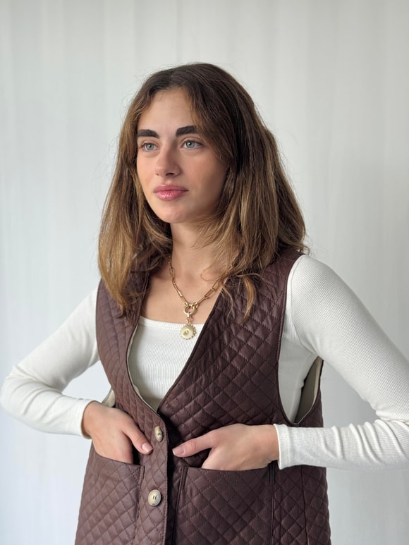 Retrobird Tasarım Önden Düğmeli Kapitone Yelek