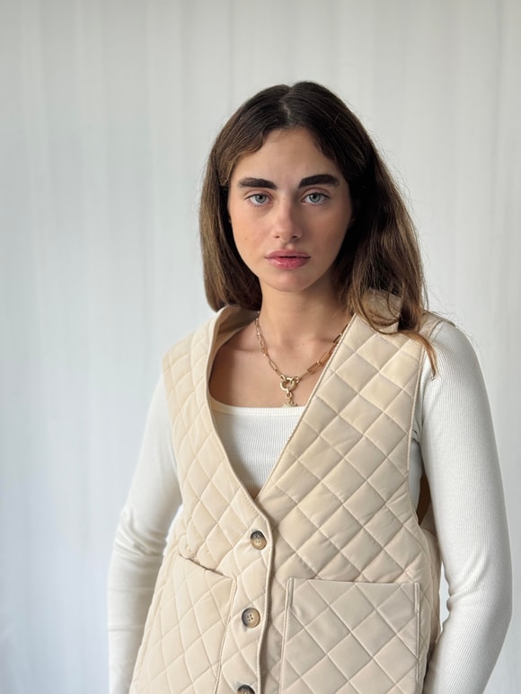 Retrobird Tasarım Önden Düğmeli Kapitone Yelek