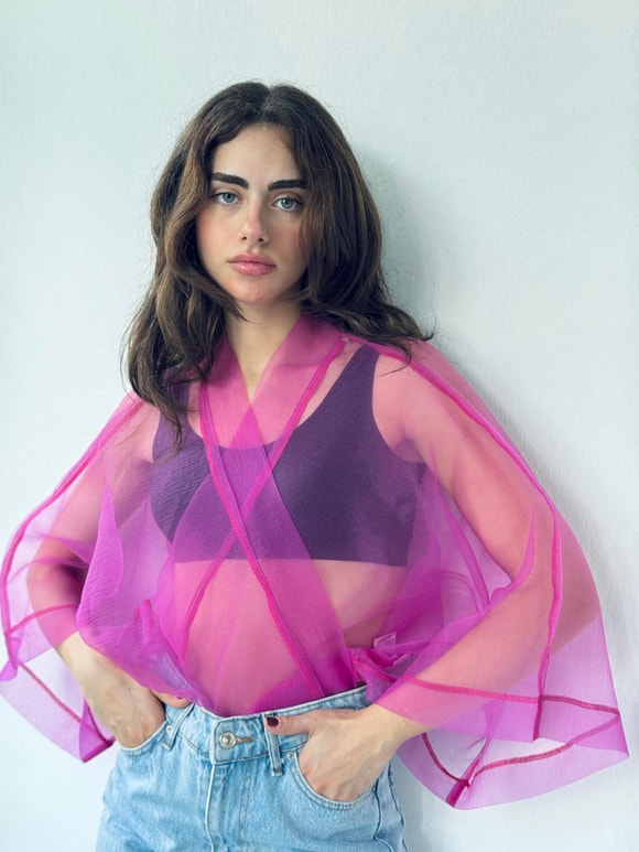 Retrobird Tasarım Organze Mini Kimono