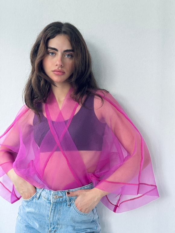 Retrobird Tasarım Organze Mini Kimono