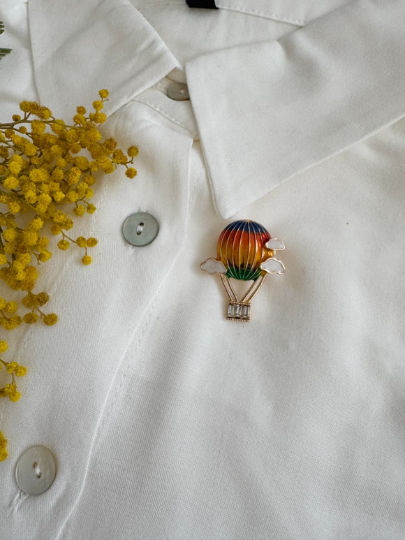 Retrobird Tasarım Renkli Broş Yaka İğnesi