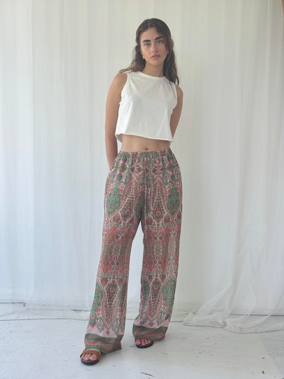 Retrobird Tasarım Şort Astarlı Şifon Pantolon