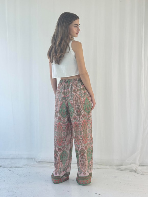 Retrobird Tasarım Şort Astarlı Şifon Pantolon