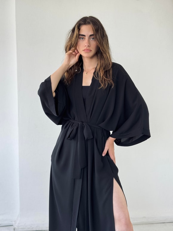 siyah kimono modelleri kadın