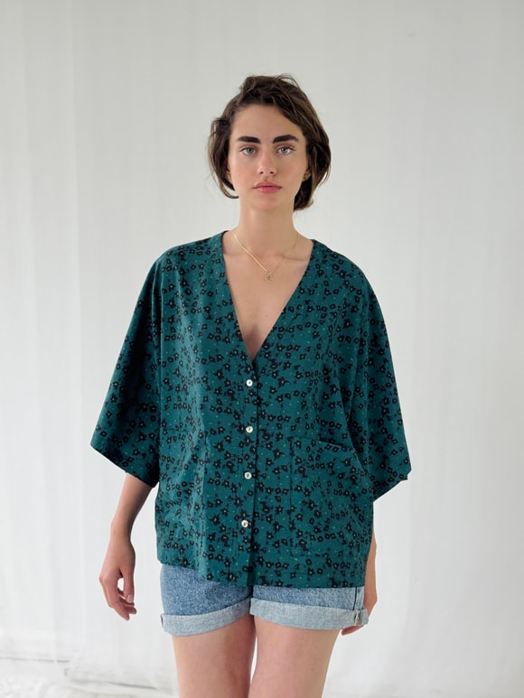 Retrobird Tasarım V Yaka Kimono Gömlek