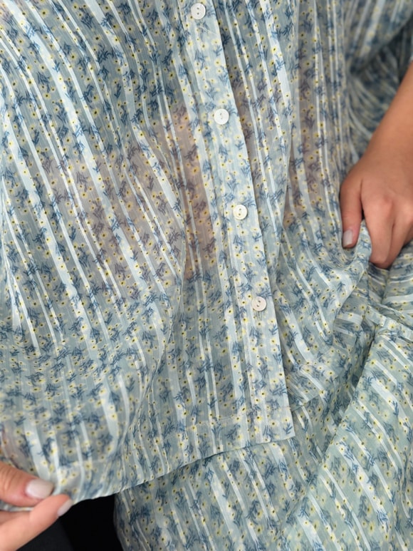 Retrobird Tasarım V Yaka Şifon Kimono Gömlek
