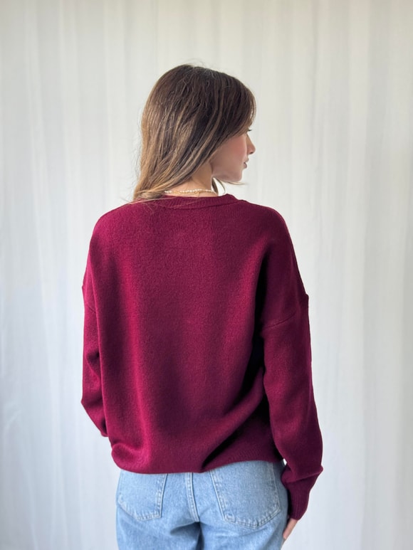 Retrobird Teddy Bear Kabartmalı Triko Kazak