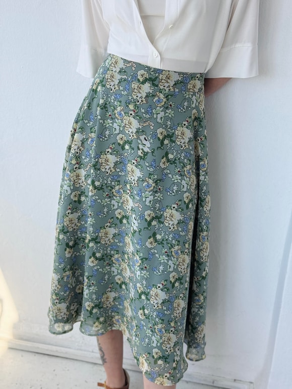 Retrobird Valerie Şifon Kloş Astarlı Uzun Etek