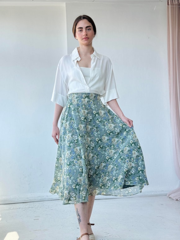 Retrobird Valerie Şifon Kloş Astarlı Uzun Etek