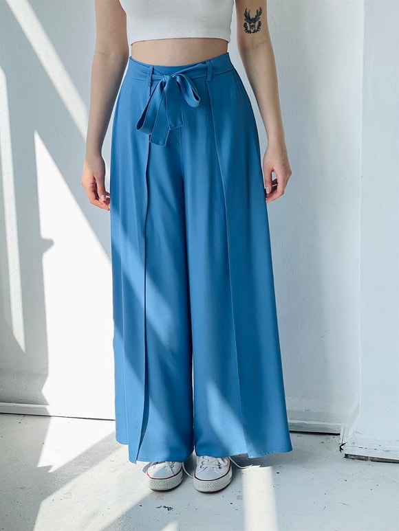 Retrobird Yırtmaç Detaylı Wide-Leg Pantolon Etek