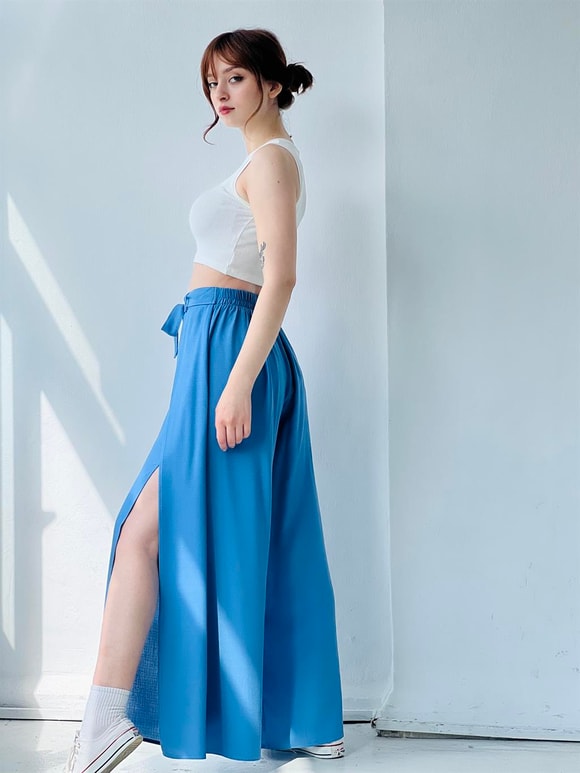Retrobird Yırtmaç Detaylı Wide-Leg Pantolon Etek