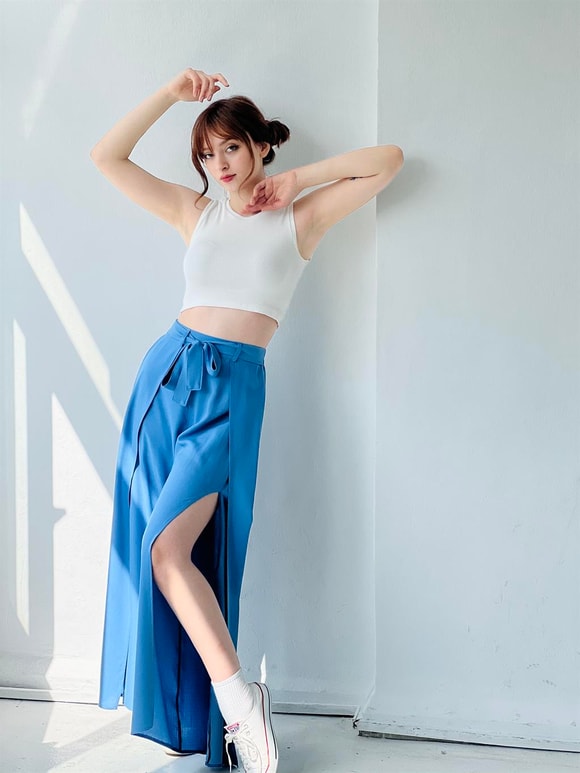 Retrobird Yırtmaç Detaylı Wide-Leg Pantolon Etek