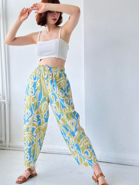 Retrobird Yoga Meditasyon Hafif Şalvar Keten Pantolon