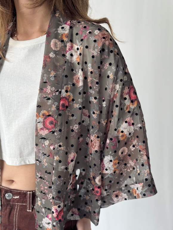YENİ Retrobird Tasarım Boho Desen Mini Kimono
