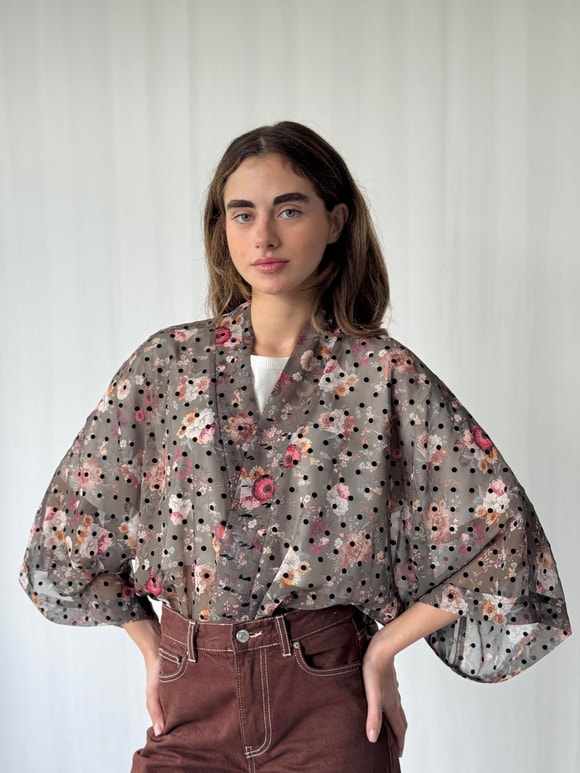 YENİ Retrobird Tasarım Boho Desen Mini Kimono
