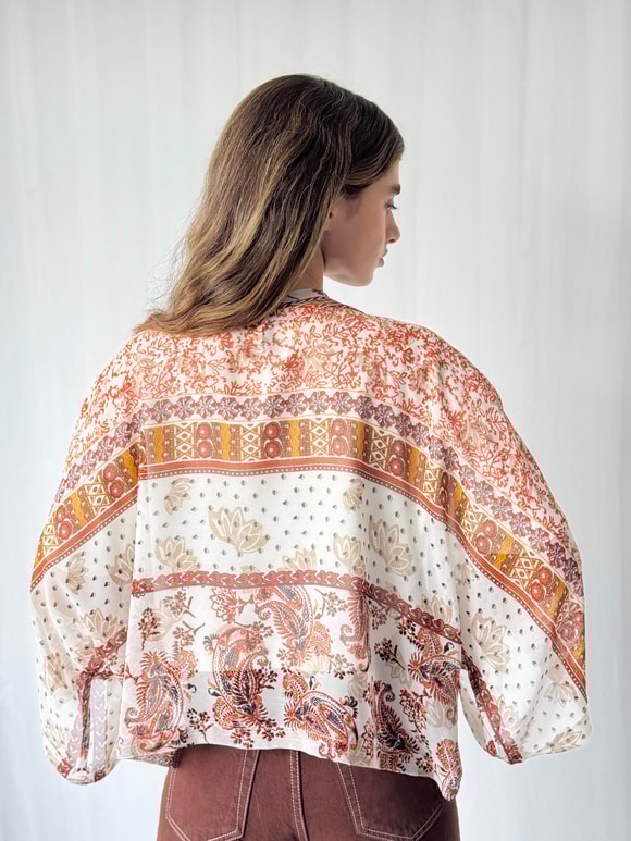 YENİ Retrobird Tasarım Boho Desen Mini Kimono