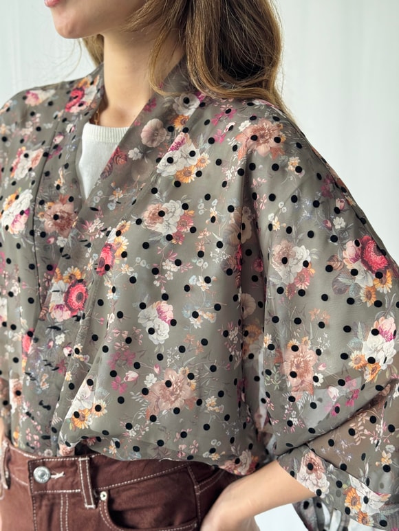 YENİ Retrobird Tasarım Boho Desen Mini Kimono