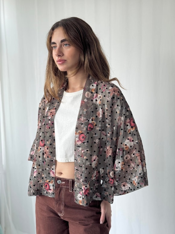 YENİ Retrobird Tasarım Boho Desen Mini Kimono