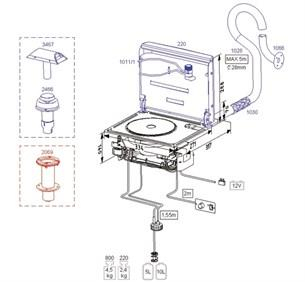 1030, 800 modeli için egzoz battaniyesi