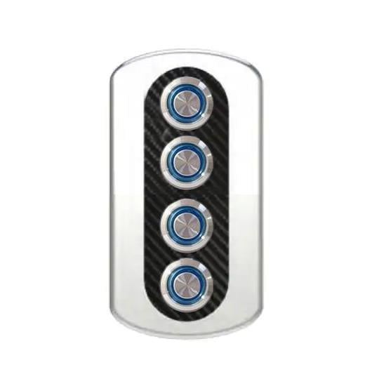 4'lü Krom Switch Panel Sigortalı 52x130 mm