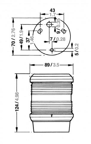 Aqua Signal 40 Serisi 360 Kırmızı Seyir Feneri Siyah 12V