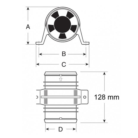 Attwood Turbo 3000 Marin Hava Blower - 4100 L/dak 12V