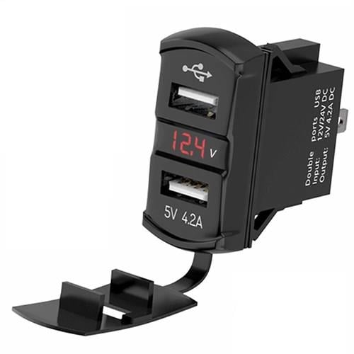 Bfy İkili USB Soketi + Voltmetre Kare