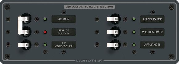 Blue Sea Systems 230V AC Sigorta Paneli 4 Pozisyonlu + AC Ana Devre 8199