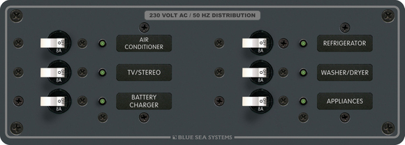 Blue Sea Systems 230V AC Sigorta Paneli 6 Pozisyonlu 8197