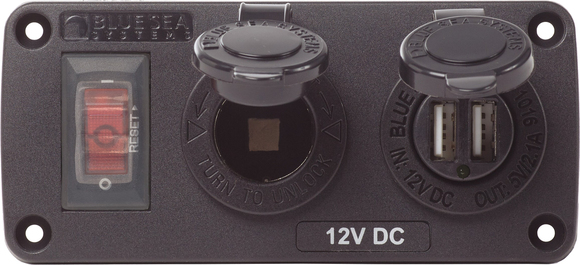 Blue Sea Systems 2li Panel USB + Çakmaklık 4363